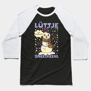 Lüttje Sneeikeerl Little Snowman Baseball T-Shirt